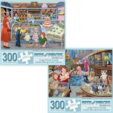 직구 Bits and Pieces-성인용 300 개 조각 그림 맞추기 2 개 세트-The Bakery에서 할머니의 간식 아티스트 Joseph Burgess의 The Family J, 상세참조, 상세참조