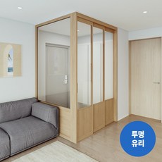  리바트집테리어 우디 3연동 중문 1301~1500(ㄱ자 고시형 투명유리)  상품 이미지