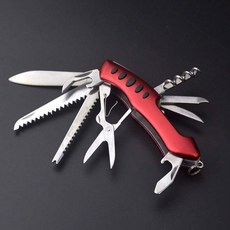 고급 맥가이버칼 12in1 캠핑나이프 주머니칼 다용도 멀티툴 휴대용 공구툴, 와인, 1개