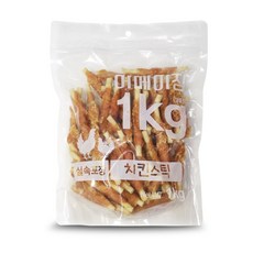 펫레터 어메이징 대용량 강아지 간식, 치킨스틱, 1kg, 1개 - 테비사사미1kg