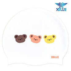 XBL-3222 아빠곰 엄마곰 애기곰 엑스블루 실리콘 수모 수영모 MG, XBL-3222 아빠곰 엄마곰 애기곰-MG-WHT, 1개, 기본/XBL-3222 아빠엄마곰애기