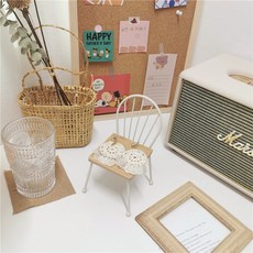 크리스마스 작은 이모 간단한 데스크탑 작은 장식품 인형 작은 의자 미니 뒤 의자 사진 소품, 의자 장식