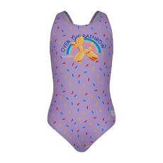 아레나 퍼피벌룬 아동 U백 원피스 수영복 A3SG1GO06 퍼플 블랙