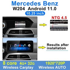 안드로이드올인원 메르세데스 벤츠 C 클래스 W204 W205 용 안드로이드 자동 라디오 자동차 중앙 멀티미디어 플레이어 지능형 시스템 화면 GPS 내비게이션 카플레이, CHINA, NTG4.5 10.25 4G-32G