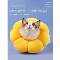 고양이 엘리자베스 소프트 칼라 고양이 수치 서클 해바라기 애완 동물 목 헤드 기어 안티 핥기 키티 칼라 용품, 세트 4 소프트 칼라 충전 고양이 레이저 포인터, 1개