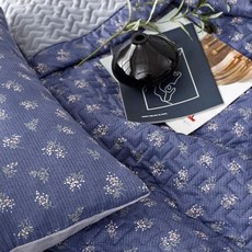 코스트코 썸니아 극세사 면 스프레드 - 싱글_ 블루 Somnia Microfiber CottonSpread Singl_ Blue 플라워