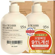 바이아우어 블랙비어 이스트 샴푸, 500ml, 2개