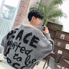 빅피플 히피 남성 그레이 가오리 니트 XT823