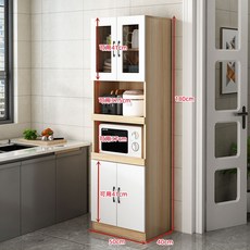 주방 그릇 장식장 수납장 틈새 진열장 찬장 홈카페 부엌 팬트리장 인테리어 정리함 조립식, 사문, 오트밀 장형