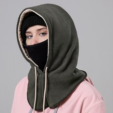 겨울 방한 후드 넥워머(마스크탈부착) 부드러운내피 남성 여성 바라클라바 골프 스키 보드 자전거 버프, 그레이