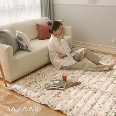 바자르 모로코 광목 밴딩 볼륨패드 겸 토퍼커버(Q)