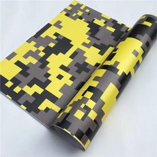 자전거 랩핑 데칼 프레임 도색 북극 블랙 카모 비닐 자동차 랩 필름 위장 포장 스티커 콘솔 컴퓨터 노트북 커버 스쿠터 오토바이, Yellow Digital+152X30 CM