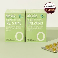 쁘띠앤 국민 오메가3 2개월 식물성 rTG 비건, 2개, 60정