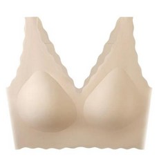 여성용 심리스 브라 얇은 스타일 딥 V 웨이브 엣지 편안한 라텍스 속옷 부드러운 모유 수유 브라 무선 란제리 수집