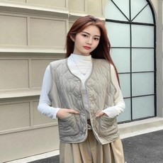 여성 경량 패딩 조끼 겨울 베스트 퀼팅