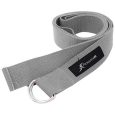 Prosource 메탈 D-링 요가 스트랩, Grey, 1개