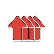 클루니티 논슬립 사회적 거리두기 바닥 대기선 화살표 스티커 (50cm x 8cm) 4개 세트, 20cm (레드 화살표)