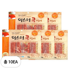 도그펜시아 미스터쿡 강아지 간식 큐브&슬라이스 혼합, 연어맛, 300g, 10개