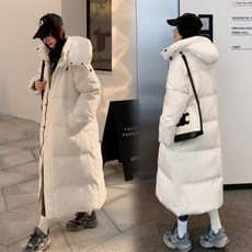 ANYOU 여성 겨울 트랜드 후드 롱패딩 루즈핏 빅포켓 웰론롱패딩