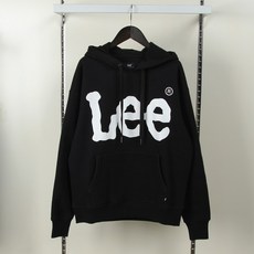 Lee 남여공용 클래식 대형 로고 후드 티셔츠