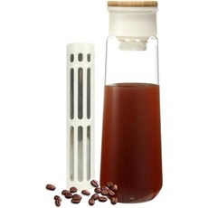 STFALI 콜드 브루 커피 메이커 - 1 qt 내구성이 뛰어난 유리 피처가 있는 & 아이스 커피용 이중 스테인리스 스틸 메쉬 필터 티 물병