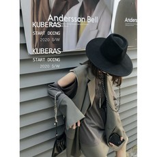 KUBERAS/만현모자 우아한 명원백울 재즈캡 펄체인 목덜미 모자