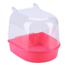 새 목욕 큐브 앵무새 욕조 상자 케이지 작은 카나리 버거가 칵테일 러브버드용 액세서리, 5) Pink, 1개