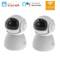 5Ghz 2.4G 듀얼 밴드 1080P WiFi 무선 자동 추적 베이비 모니터 PTZ 보안 감시 CCTV 미니 YIIOT 카메라 Alexa Google, 16.2PCS Camera 영국 플러그, 1개