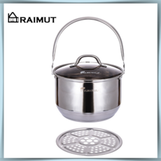 3중바닥 찜판들통 24cm / 미니들통 / 스텐들통 / 인덕션 / 찜판 / 내열유리뚜껑