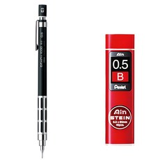 Pentel 飛龍文具 Graph 1000 CS自動鉛筆 PG1005CS-A+筆芯 B, 0.5mm, 1套