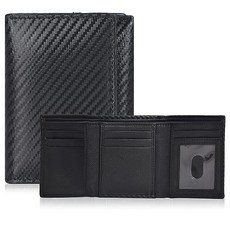 ESTALON 남성용 진짜 가죽 삼단 지갑-RFID Slim Tri Fold Wallets 미니멀리스트 3 배 신용 카드 소지자 ID 창 크리스마스 선물