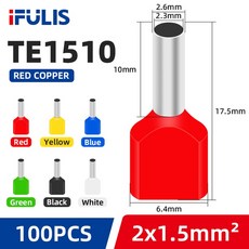 TE0508 TE1508 TE2508 관형 압착 단자 전선 절연 종단기 블록 코드 엔드 커넥터, TE1010 - 100PCS_White, [05] Black, 100개