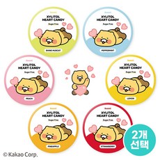 춘식이 자일리톨 하트 캔디 2개 무설탕 수오미 캔디 핀란드산 자일리톨 사탕 1세트 복숭아 샤인머스캣 40g  상품 이미지