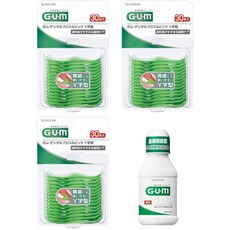 GUM (껌) 치실 & 픽 Y 형 30P 실이있는 이쑤시개 3 개 팩 + 덤, 1