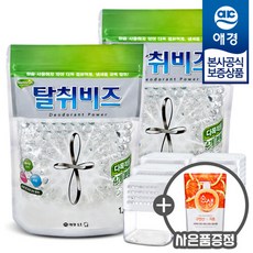 [주방세제 200ml증정] 홈즈 다목적용 탈취비즈 대용량 1.2kg x2개 + 공용기 x6개 무향탈취제, 단일속성