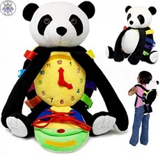 [ Buckle Toys ] 버클 장난감-빌리 베어-유아용 봉제 활동 배낭-파인 모터 및 기본 생활 기술 여행용 장난감, Bamboo Panda