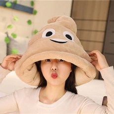 겨울 연말 파티 동물 펭귄 캐릭터 모양 웃긴 엽기 귀여운 모자, 1개, 똥 모자