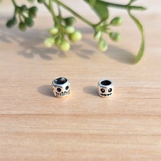 비즈톡 [SVP-10-03]순은펜던트 실버925 해골론델 통과형 5/6mm (내경2.8/3.4mm) 할로윈 유령 2종