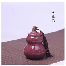 얼음 금이 세라믹 차 캔 티백 보관 상자 뚜껑 구리 홈 인테리어, 24. dark red, 1개