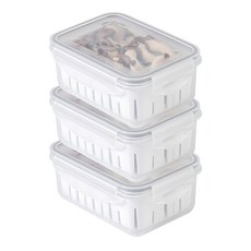 나누담 물빠짐 미니 멀티 채반 밀폐용기, 1세트, 700ml 3개, 단품