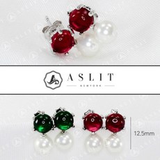 실버핑크원석귀걸이