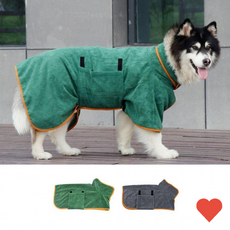 애견미용 용품 목욕 타올 강아지 고양이 가운, 그린 YP6, 1개