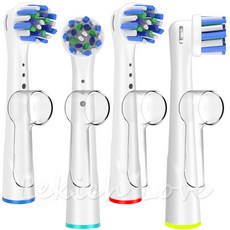 구강 B 칫솔용 칫솔 헤드 4 개 구강 B 크로스 액션 칫솔 헤드에 적합 칫솔 헤드 커버 4, 4Pcs with Covers, 4개
