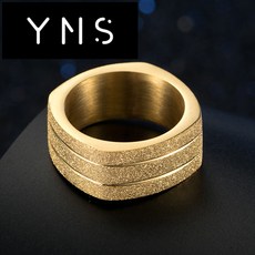 진주반지 YNSL85진주 사각형 남성 반지 패기있는느낌 스틸티타늄 엄지손가락 넓은면 L0613