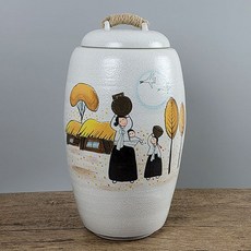잡곡단지 C7BDAA4 백분청 물동이 20kg 쌀독 쌀통 현관 소금 항아리:여주공방;