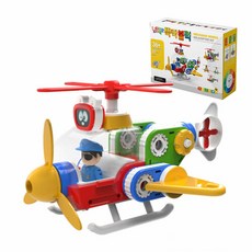  타이니월드 뚝딱 블럭 헬리콥터 19피스 유아 아기 마그네틱 자석 자동차 장난감, 단품 