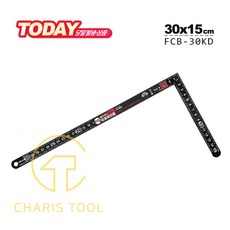 SK11 직각자 FCB-30KD 30cmx15cm 사시가네 샤시가네 DIY용 목공용 목수용 양면눈금 눈금자 일본 일제 카리스툴, 1개