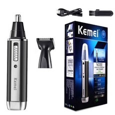 코털 콧털 귀털 깍기 제거기 정리기 Kemei-4 인 1 코 헤어 수염 눈썹 충전식 전기 트리머 귀 면도기 클리퍼 남여 여성 남성, 2 in 1