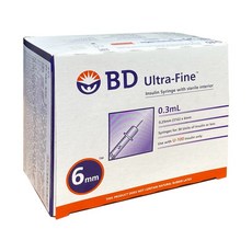 비디 BD 백톤디킨슨 울트라파인 31G 6mm 0.3cc 인슐린 주사기 당뇨관리 용품, 1개, 1개