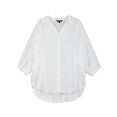 여 요철Y넥 7부셔츠, WHITE 95